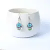 Set de Pendientes de Colgante de Vidrio Ovalados Hechos a Mano DIY Flor de Cerezo Narciso Pendientes de Moda Pendientes Árbol de la Vida