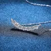 Colar com Pingente de Moissanita Cor D 1.4 Quilates Sete Fileiras Diamante Sorriso Simples S925 Prata Esterlina Colar Feminino Estilo Ins Feminino