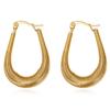 Brincos Europeus e Americanos Transfronteiriços Mais Vendidos de 25mm de Aço Inoxidável Mola em Forma de U Banhados a Ouro 18K, Brincos de Pino, Argolas, Bijuterias de Moda Atacado para Mulheres