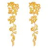 Pendientes Europeos y Americanos Transfronterizos Exagerados Largos de Flor Lentejuela Borla Lujo Accesible Pendientes de Gama Alta Moda Pendientes Nuevos para Mujeres