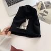 Chapéu de crochê Ruili feminino outono e inverno estilo japonês Rede Vermelha circunferência da cabeça grande chapéu de tricô com pelo afinador de rosto bico fechado frio chapéu moda