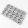 En stock de fábrica Molde de silicona para moldear chocolate, dulces, hielo con 15 cavidades, molde para gelatina con forma de corazón de 15 celdas