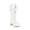 Novas botas femininas de cano alto para outono e inverno BOTAS femininas LOLITA botas Lolita de cano alto com cadarço e laço botas de princesa para vestido