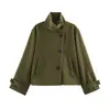 Ins Ropa Europea y Americana para Mujer Otoño Sentido de Alta Gama Petite Casual Cuello Alto Chaqueta Abrigo de Lana 6318293