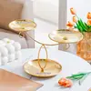 Bandeja de frutas multicapa de acero inoxidable creativa, estante de almacenamiento para mesa de centro de sala de estar, uso doméstico para frutas secas, dulces, semillas y bocadillos, diseño simple