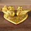 Adorno de Pato Mandarín de Latón con Corazón Amor Pato Mandarín Corazón a Corazón Pato Mandarín Suministros para el Hogar y Bodas Pato Mandarín de Cobre