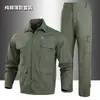 Camisa de Verano Ropa de Trabajo Traje Hombres Algodón Puro Exterior Protección Laboral Ropa de Trabajo Delgada Mujeres Fábrica Verde Militar Ropa de Entrenamiento Militar Logo