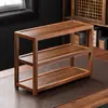 Estante de Almacenamiento para Juego de Té de Madera de Nogal, Organizador de Tazas de Té, Estante de Múltiples Compartimentos de Dos Niveles, Tres Niveles, Estante de Exhibición de Escritorio para Teteras de Arcilla Púrpura