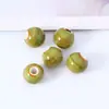 Cuentas redondas de cerámica con esmalte floral de Jingdezhen con agujeros grandes, accesorios de joyería vintage, materiales para ensartar para collares hechos a mano, cuentas sueltas de lunares