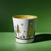 Taza de Vela Navideña Romántica Aromaterapia Fragancia Sin Humo Translúcida Taza de Meditación Pintura a Fuego Decorativa Personalizada Adornos de Taza de Vela de Vidrio