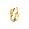 Anillos Personalizados Estilo Nuevo Europeo y Americano Acero Inoxidable Galvanizado al Vacío Hoja de Oro 18K Joyería Abierta Irregular al por Mayor