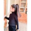 [en stock Corea del Sur Suéter para niños y niñas Otoño e Invierno Tejido Camiseta Base Jersey Niños Engrosado Combinable Cuello Alto Invierno