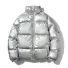 Chaqueta de Algodón Brillante con Cuello Alto para Hombre Invierno 2025, Tallas Grandes, Estilo Corto, Nueva Versión Coreana, Chaqueta Acolchada Engrosada