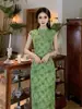 Vestido Largo de Verano de Alta Gama con Cuello Alto de Moda, Nuevo Cheongsam Mejorado de Estilo Chino, Vestido Elegante Degradado Modelo ZX P0491