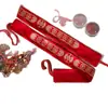 Cinto vermelho de dote da noiva de casamento, cinto símbolo de riqueza do noivo, suprimentos de casamento de alta qualidade bordados com dinheiro