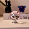 Manípulo de Gaveta de Vidro Bola Única Lisa Cristal Minimalista Colorido Bola Multifacetada Único Furo Liga de Zinco Estilo Minimalista Moderno