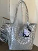 Bolso de Lona con Estampado de Leopardo Transfronterizo para Mujer de Gran Capacidad Nuevo Otoño e Invierno 2025 Bolso de Hombro Versátil Bolso Tote para Estudiante Universitario y Viajero