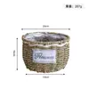 Macetas y Cestas Tejidas de Paja Transfronterizas, Maceteros Tejidos a Mano de Estilo Pastoral para Plantas Verdes y Suculentas, Cestas de Almacenamiento de Escritorio Tejidas de Paja