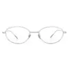 Gafas de ojo de gato plateadas, geniales y elegantes, para mujer, montura de titanio puro para miopía, montura de gafas lisas estilo coreano M30883 para rostros cuadrados y redondos