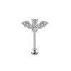 Acero inoxidable nuevos aretes de murciélago aretes de perlas acero inoxidable mariposa circonita uña para hueso de la oreja joyería para piercing corporal
