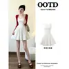 Vestido preto tomara-que-caia, saia curta rodada em A com formato de tulipa, novo modelo feminino 2026, deslumbrante conjunto de roupa para aniversário