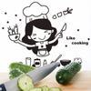XH0212 Adhesivo Removible Autoadhesivo Creativo Lindo Chef Picador Cocina Restaurante Pegatina de Pared Dibujo Animado Pegatina para Refrigerador
