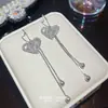 Nuevos Pendientes Geométricos de Corazón con Borlas, Ganchos para Orejas de Moda y de Alta Gama, Pendientes Estilo Super Hada y Super Brillantes con Circonita de Lujo Ligero