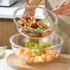 Caixa de Armazenamento de Frutas Portátil Redonda com Tampa de Vidro Borossilicato Alto para Conservação Fresca, Piquenique, Uso Externo, Atacado, Exportação