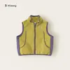 Ropa para niños Bangxuan Huzhou Zhili, chaleco de color block con cuello alto para niños, top sin mangas con cremallera para bebé de primavera y otoño, chaleco para niños