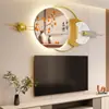 Pintura Decorativa Mural LED para Colgar en la Pared de TV con un Dinámico Diseño de Piedra, Significado Propicio para Paredes de Cine y Televisión