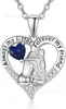 Amazon Popular Transfronterizo Plata de Ley S925 Microincrustada Doce Piedras de Nacimiento Versátil Simple Colgante de Collar Corazón de Hermana