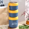 Acero Inoxidable 304 Taza Grande para Desayuno Taza para Avena Aislante con Tapa y Cuchara Taza para Leche Portátil Gachas para Estudiantes y Trabajadores de Oficina