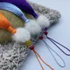 Recordando a Xiangfei Bola de Pelo de 12 cm Borla con Cuentas Colgante de Traje Antiguo Accesorios Hanfu Cheongsam Manualidades Accesorios de Vestimenta