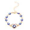 Moda europea y americana Pulsera Ojo Maligno Ojo del Diablo turco Corazón hueco incrustado de diamantes Pulsera de ojo de goteo de aceite