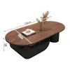 Mesa de centro de madeira maciça estilo vintage, estilo retrô, luxo simples e leve, adequada para salas de estar pequenas, novo modelo com toque de alta qualidade