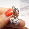 Yutong japonês e coreano novo Shambhala brincos de bola de diamante completos brincos de flor de carro feminino brincos de diamante estilo coreano joias de orelha de prata