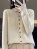 Ropa de Primera Línea Lista para Usar Pantalones Cardigan Chaqueta 100% Lana Borde Enrollado Retro Bolsillo con Solapa Estilo Perezoso Simple Tejido
