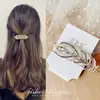 2024 Grampo de Cabelo de Liga com Strass Franja Lateral Presilha de Mola Estilo Coreano Clipe Superior Feminino Acessório de Cabelo Laço Fresco e Doce