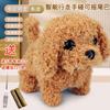 Brinquedo infantil para cachorro andando vai chamar simulação elétrica pelúcia filhote de cachorro coelho animal de estimação fofo menino e menina presente