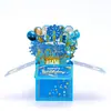 2026 Nuevo Popular Transfronterizo Azul Dorado Estampado Cumpleaños Festival Hecho a Mano Escultura de Papel 3D Caja de Regalo Creativa para Festividades