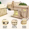 Artesanías de Madera Europeas Decoraciones Navideñas Adornos Casa Pequeña de Madera Escena Diseño Cabaña Pequeña DIY