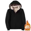 Suéter grueso con forro polar para hombre, abrigo deportivo holgado de invierno, cárdigan con cremallera en la parte superior, pantalones de traje de lana de cordero cálidos