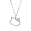 Collar Hueco de Diamantes de Gato KT de Dibujos Animados Moda Chica Corazón Estudiante Novia Cadena Clavícula Sentido de Diseño Nicho Cadena Lanosa