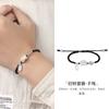 Pulseira Simples de Prata Pura S999 com Jade Hetian Pixiu Trazedor de Sorte Casal Bebê para Homens e Mulheres, Novo Estilo Chinês Presente Qixi