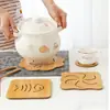 Tapete Aislante de Madera de Dibujos Animados Mantel Individual Antideslizante para Mesa de Comedor Tapete para Olla Tapete para Tazón Grande Creativo Lindo Posavasos para Té Posavasos Venta al por Mayor