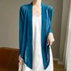Cárdigan de Gasa con Cuello en V Ropa Protectora del Sol para Mujer Verano Ligero Transpirable y Generoso Abrigo Sencillo Elegante Top Versátil