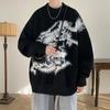 Suéteres Zodiacales para Hombre 2024 Nuevo Talla Grande Holgado de Moda Suéter de Cuello Redondo para Hombre Estilo Nacional Suéter de Manga Larga para Hombre