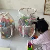 Calça Ins Coreana de Malha com Recortes e Cordão Bolsos com Aba Grande Capacidade Bolsa para Guardar Brinquedos de Bebê Bolsa de Natação Bolsa de Lavar