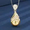 2025 nova joia Huabi cobre banhado a ouro incrustado pérola ouro profundo terno alto feminino 16-14m atacado