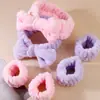 Diadema de terciopelo de coral con lazo transfronterizo Diadema para mujer Diadema ancha para lavarse la cara Diadema de felpa de color puro Accesorios simples para el cabello